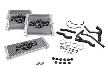 Aluminium radiator for water coolant fluid & hoses SET OF 3. Porsche 996 C4S - 99610603751, 99610603752, 99610613172, 99610613174, 99610613270, 99610613272 - 7057, 7056, 7055