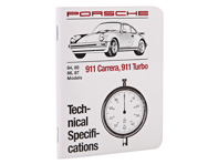 Technical Specifications Book. Porsche 911 3.2 1984-87 & 930 3.3 Turbo - WKD423020 Technical Specifications Book. Porsche 911 3.2 1984-87 & 930 3.3 Turbo - WKD423020