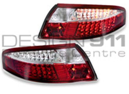 Indicatore di direzione posteriore trasparente/rosso con lampadine a LED per Porsche 996 - 99663148500, 99763148600, 99663148602, 99663148502, 99663143301, 99663143401, 99663143303, 99663143403