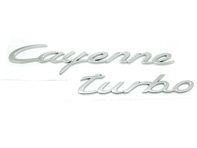 CAYENNE TURBO - Matt Chrome Rear Badge for Porsche 958 Cayenne - 9585596770001C, 95855967700 CAYENNE TURBO - Matt Chrome Rear Badge for Porsche 958 Cayenne - 9585596770001C, 95855967700