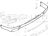 Rear bumper lower spoiler. Porsche 957 Cayenne - 95550552107G2X, 95550552108G2X, 95550552109G2X Rear bumper lower spoiler. Porsche 957 Cayenne - 95550552107G2X, 95550552108G2X, 95550552109G2X