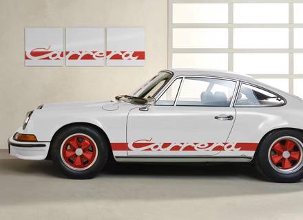 Wall Art - Carrera Side Decor in White/Red. Limited Edition