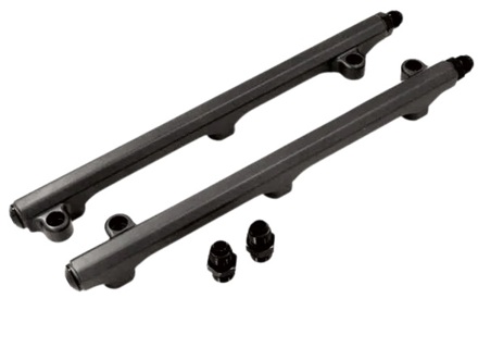 Billet aluminium fuel rail set, Anodised Black. Porsche 911 3.2 Carrera - 93011030704, 93011030804 - AMS9050032, AMS9050072, AMS9050033, AMS9050073