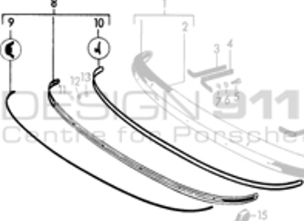 Front Bumper Moulding. Porsche 356B / 356C - 64450504107 - CB.022.006, 9103, 1684300206