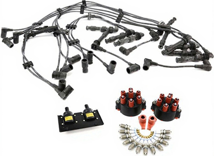 Ontstekingskabels, rotorarmen, verdeler en doppen inclusief bougies Porsche 993 - 93060291901, 93060290202, 99360206099, 99360207101, 99917018390