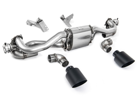 Milltek Sports Exhaust Rear Silencer Delete With Cerakote Black Trims. Porsche 718 Cayman GT4 / Boxster GTS 4.0L - 982251053E, 982251053K, 982251053F, 982251053H, 982251053D, 982251053G - SSXPO158