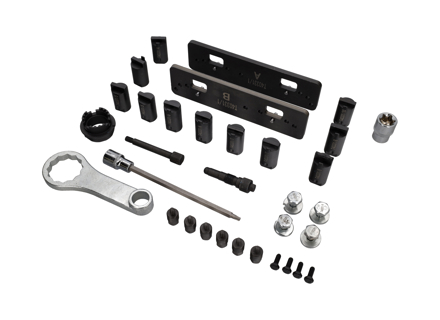 凸轮轴锁定工具套装（全套）。适用于保时捷 95B.2 Macan / 971 Panamera / 9YA Cayenne - T40331/1 A, T40331/1 B, T40331, T40382, T90002 - C4012