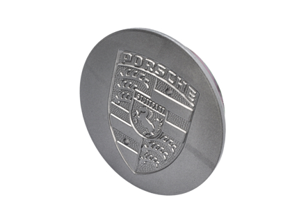 Wheel Cap Silver with Silver crest metal for Porsche - 92836103201, 92836103205