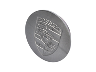 Wheel Cap Silver with Silver crest metal for Porsche - 92836103201, 92836103205