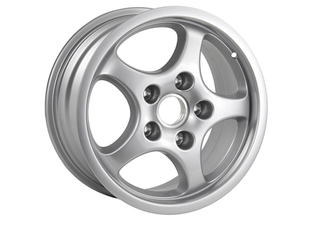 Front 16-inch Cup alloy wheel, Silver metallic. Porsche 968 - 94436211602, 94436211600, 94436211400
