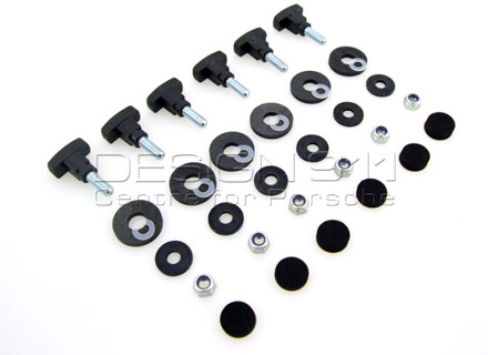 Montageset voor grille voor achterspoilerdeksel Porsche 911 1965-68 - 90155904121, 90155942121, 90151179121, 90015102703, 99908410202