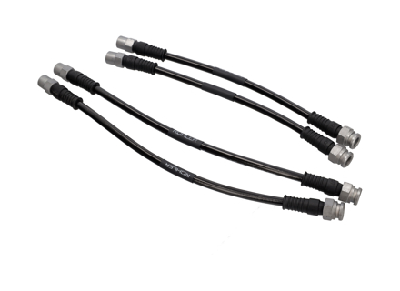 Brake hoses Braided stainless steel (Set of 4) Front & Rear Porsche 911 1968-1973 2.2L / 2.4L / 2.7L RS LWB (F) - 90135563201, 90135563202, 90135563203, 90135563101, 90135563102, 90135563103