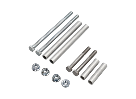 Montageset voor uitlaatdemperbeugels. (12 onderdelen) Porsche 996 / 997 / 997.2 - 99611123000, 90037810501, 90037818301, 99611123100, 90038000501