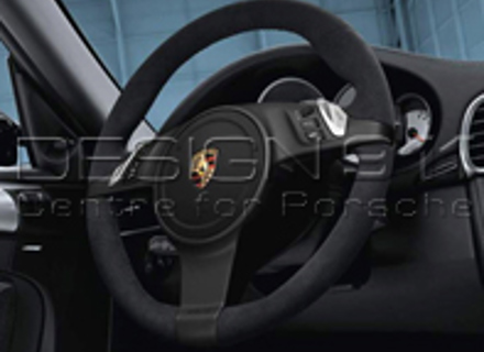 Multi-function steering wheel in black alcantara. Porsche 997 / 987 Boxster / 987C Cayman - 99704440214, 99704440215, 99704440219