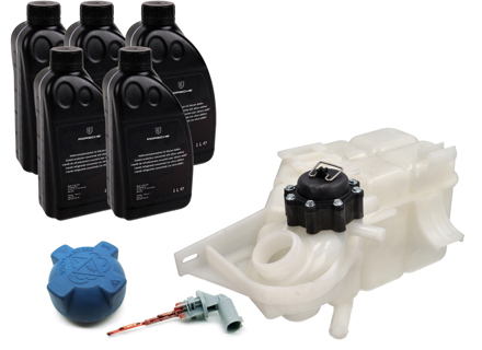 Engine coolant expansion tank kit with sensor. Porsche 996 1997 - 2000 - 99610614753, 99610614754, 99610614755, 99610614756