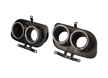 Tubos de escape DesignTek diseño redondo doble, cromado para Porsche 997.2 - 992251187Q, 992251187AJ, 992251187AA, 992251188Q, 992251188AJ, 992251188AA, 992251187M, 992251187BA, 992251188M, 992251188BA, 992251188R, 992251187C, 992251187AS, 992251187AE, 992251188C, 992251188AS, 992251188AE, 992251187J, 992251187AT, 992251187AF, 992251188J, 992251188AT, 992251188AF