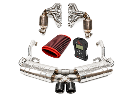 Fabspeed STREET Exhaust Performance Package, Carbon Fiber WITH ECU Upgrade. Porsche 987 Boxster / Cayman (2005-2008) - 98711311200, 98711311204, 98711311205, 98711311100, 98711311104, 98711311105 - FS.POR.987.SHDR, FB416/16, FS.POR.987.ET, FS.POR.987.MAXC