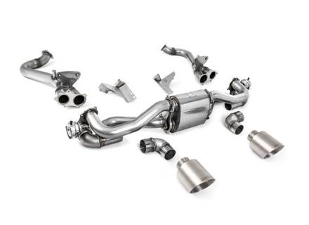 Milltek Sportuitlaatsysteem met GPF/OPF Bypass, geborstelde titanium GT-115 uitlaatpijpen. Porsche 718 Boxster / Cayman 2020>> - 982251053E, 982251053K, 982251053F, 982251053H, 982251053D, 982251053G, 982254351B, 982254351L, 982254351AA, 982254351P, 982254351R, 982254350B, 982254350L, 982254350AA, 982254350P, 982254350R - SSXPO186