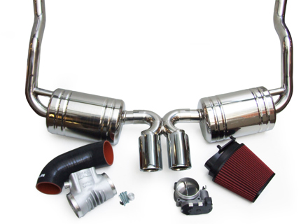 Exhaust Package + Plenum 74mm Throttle Body + Induction Kit Porsche Boxster 987 / Cayman