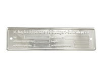 Targhetta identificativa telaio. Porsche 911 Vuota - 000701101008