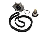 Waterpomp, riem en thermostaatset. Porsche 991.1 Carrera 2S / Carrera 4S - 0PB121035A, 9A110221800, 0PB903137A, 9A110222602, 9A110622603, 9A712111000, 9A110655900, 0PB121688