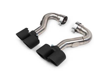 Fabspeed Deluxe Quad Style Tips, Satin Black. Porsche 955 Turbo / Turbo S (2002-2007) - 95511125210, 95511125211, 95511198200, 95511198210, 95511125220, 95511125221, 95511125110, 95511125111, 95511198100, 95511198110, 95511125120, 95511125121 - FS.POR.955T.QDTB