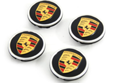Wheel caps in Matt Black with coloured Porsche Crest for Porsche Taycan / Panamera - 9J1073002