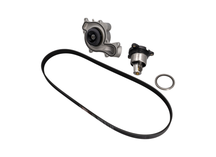 Water pump, belt & thermostat insert kit Porsche 9YA Cayenne / 971 Panamera / 95B.2 / 95B.3 Macan V6 - 9A712101304, 9A712168800, 9A110655900, 0PB121688, 9A790313710, 9A712101303