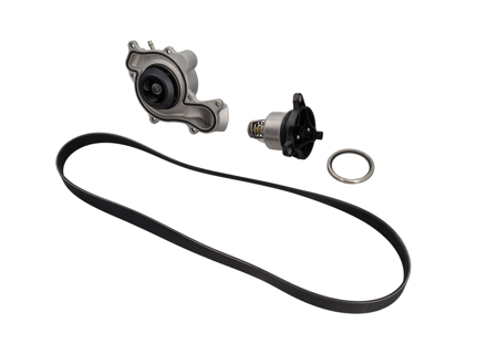 Water pump, belt & thermostat insert kit Porsche 9YA Cayenne / 971 Panamera / 95B.2 / 95B.3 Macan V6 - 9A712101304, 9A712168800, 9A110655900, 0PB121688, 9A790313710, 9A712101303