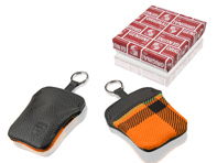 Orange tartan key pouch with embossed Porsche Crest - PCG91410010 Orange tartan key pouch with embossed Porsche Crest - PCG91410010