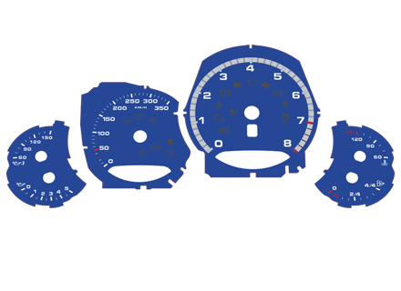 Dial face set, Manual / KMH. Porsche 991.2 turbo / turbo S