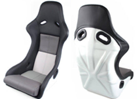Seats in racing style, Black-Grey leather with white seat shell. Porsche 964 / 993 - SET11.1.101W, SET111101W