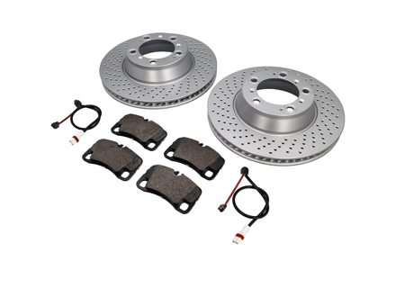 REAR Brake Pads and Brake Disc Package Porsche 997 3.6L C2 - 99635240501, 99635240502, 99635240601, 99635240602