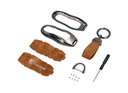 Key Shell Cover Case With Leather Insert . Porsche 95B Macan / 970 Panamera / 958 Cayenne - 911-981-B