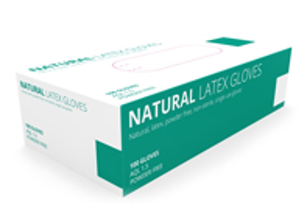 Natural latex powder free gloves - Large - Pack of 100 - NRL50N09