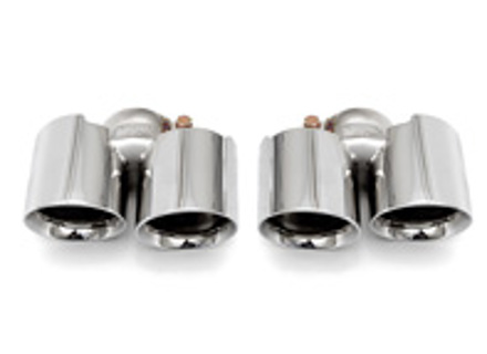 Exhaust Deluxe Quad-Style Tail Pipe Polished Chrome. Porsche 997.1 Carrera - 99711115100, 99711115101, 99711198150, 99711198111, 99711115200, 99711115201, 99711198210, 99711198211