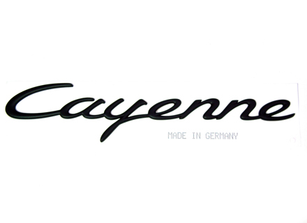 CAYENNE - Schwarzes hinteres Emblem. Porsche Cayenne - 9555592370003C, 955.559.237.00.03C