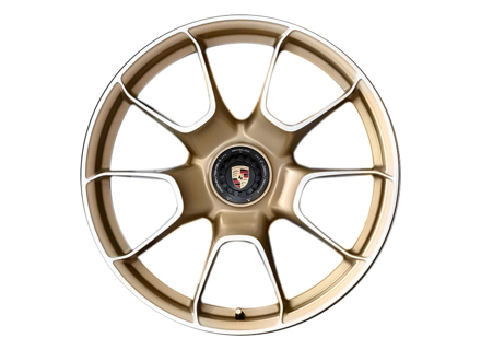 Centre lock Turbo S Exclusive Design front alloy wheel in Aurum High Gloss finish 20' 9.5J ET44 - 992601025AGOP9