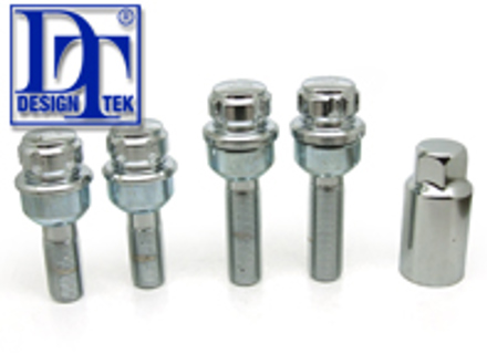 Locking wheel bolt kit (+7mm/+15mm longer). Chrome plated for Porsche - 99736198009, PAF009593, 99136105700, WHT006980C, WHT006980A, 9A700698000