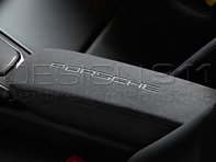 Lid of centre console storage box BLACK ALCANTARA with PORSCHE LOGO. Porsche 991.2 / 982 - 9P1857151E2W0, 9P1857151D2W0 Lid of centre console storage box BLACK ALCANTARA with PORSCHE LOGO. Porsche 991.2 / 982 - 9P1857151E2W0, 9P1857151D2W0