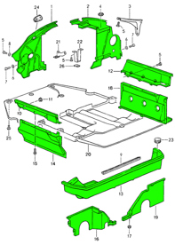 Set di ricambio in metallo per motore. Porsche 964 1989-94 - 96410601402, 96410622903, 96410628308, 96410628309, 96410628901, 96411901203, 96411901303, 96411901403, 96411901503, 96411901204, 96411901304, 96411901404, 96411901504