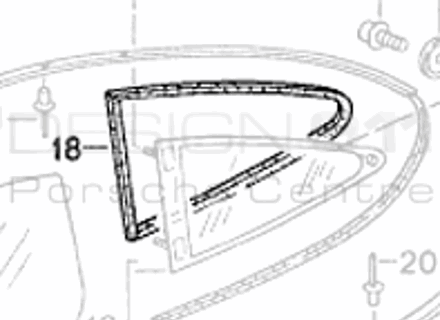Rear 1/4 Glass Seal. Porsche 996 - 99654332500, 99654332600