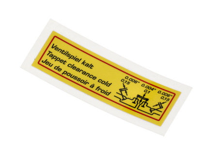 Ventilspielaufkleber. Porsche 356B / 356C / 912 - 64470100100 - 1601503300