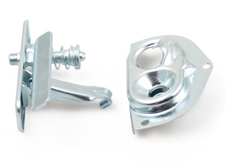 Front bonnet lock set upper and lower parts Porsche 911 1965-73 / 912 - 90151105121, 901.511.051.21, 901.511.052.20, 901.511.052.20, 644.511.511.01, 64451151101 - OBP11.1.126W