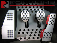 Rennline Aluminium 4 Piece Pedal Set  Rubber Grip. Porsche 914 - P70.60.51, P706051