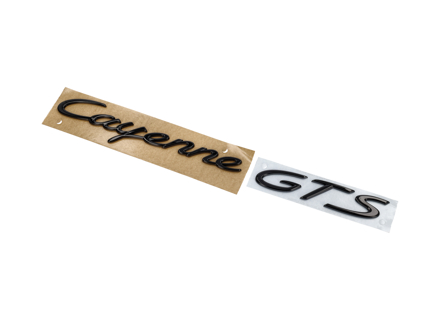 Inscription/Lettering 'Cayenne GTS', Rear/Boot Lid, High Gloss Black. Porsche 9YA Cayenne GTS Coupe 2020>> - 9Y004487023, 9Y004487023041