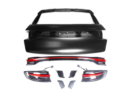 Rear tailgate conversion kit for Macan MKI - standard lights black PORSCHE inscription - 95B827041BYGRV, 95B04490500