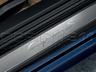 Side Sills Trims in Stainless Steel with Logo. Porsche 981C Cayman / 718 (982) Cayman - 98104480002, 98104480003 Side Sills Trims in Stainless Steel with Logo. Porsche 981C Cayman / 718 (982) Cayman - 98104480002, 98104480003