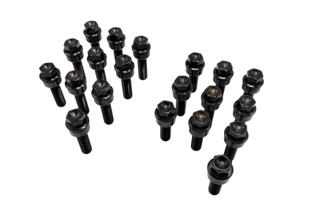 Lightweight Titanium wheel bolts (+7mm/+15mm longer) in black for Porsches (PACK OF 20) - WHT006978, 99736120302