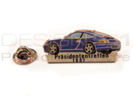 Pin Badge 'Porsche 911 Carrera - Prasidententreffen 1997' Blue